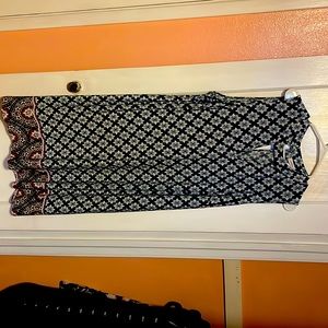 Avenue Dress. Knee length. Blue and white. Stretchy. 22